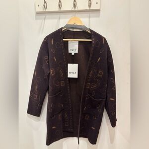 NVLT Women's Brown Patterned Cardigan